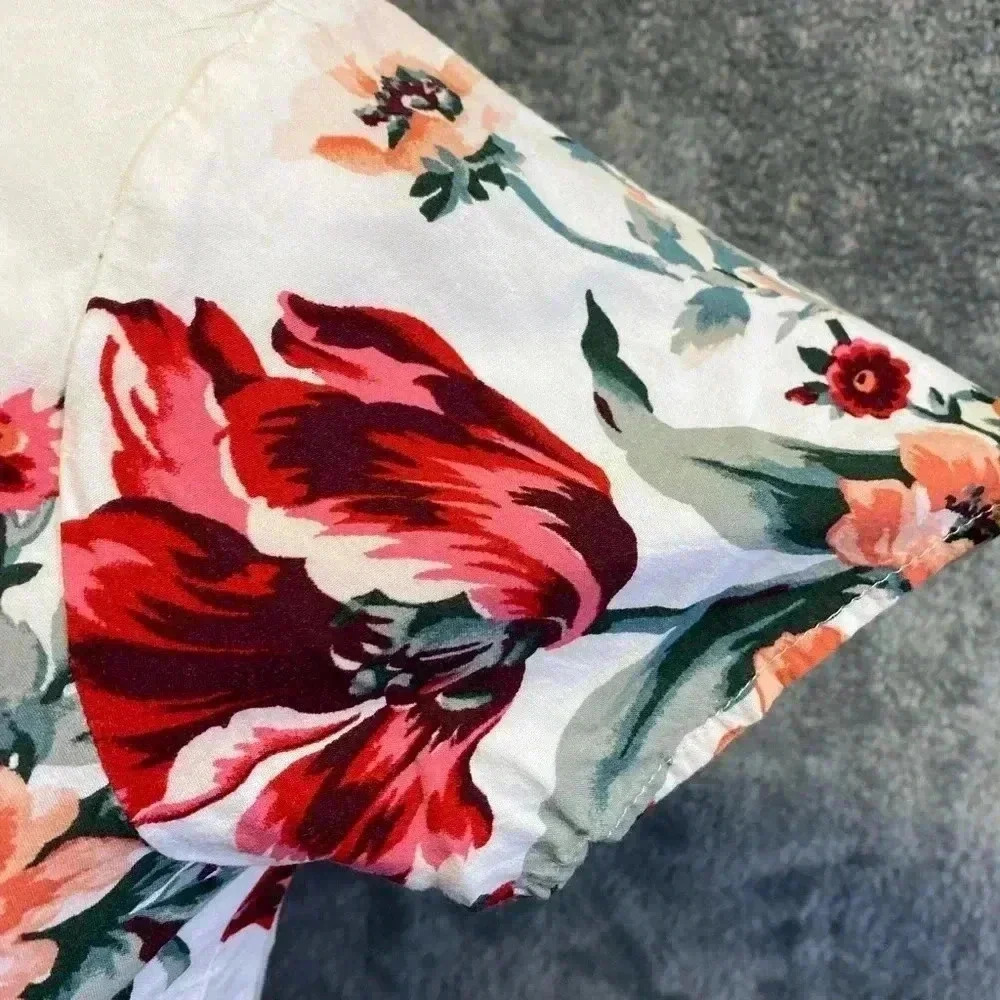 Abercrombie & Fitch white flowered blouse size‎ S - Picture 5 of 6